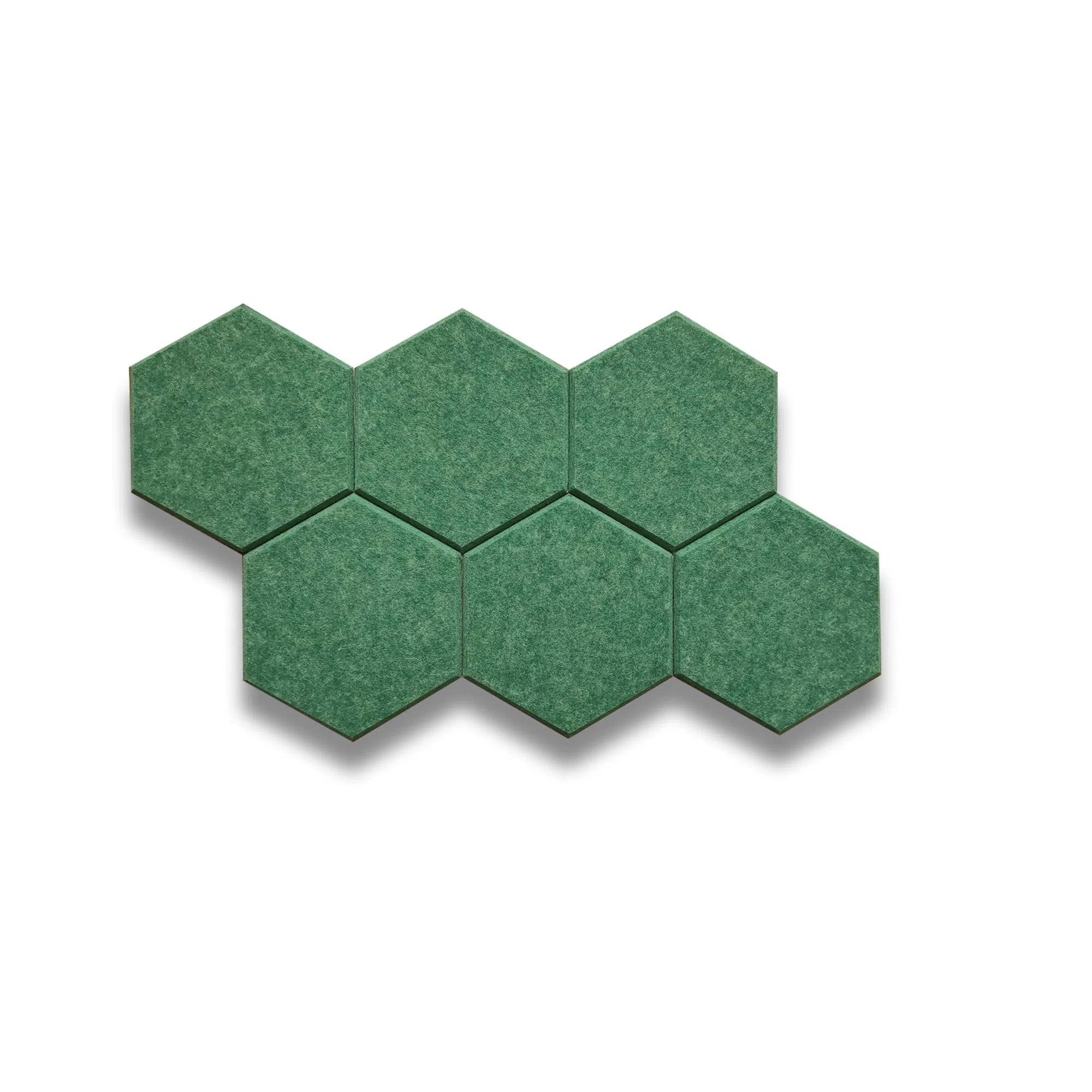 Close-up view of HEXA 3D Felt PET Wall Panels Sample - GREEN  | DecorMania UK